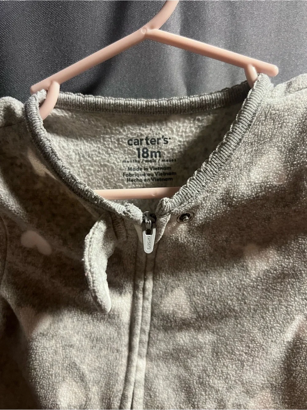 Carters zipper front kids
